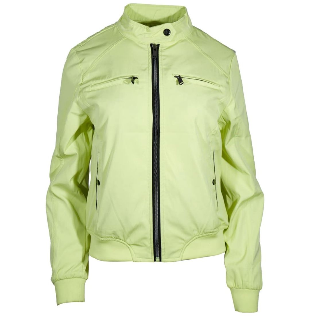 Elegantes Chamarra Para Mujer De Cuello Alto, Color Verde, Marca