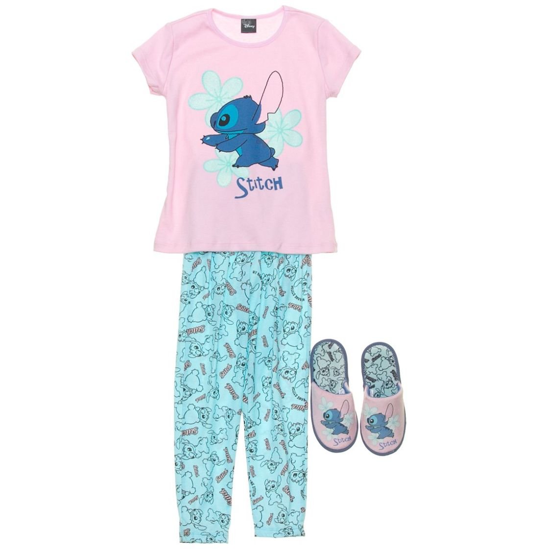 Pijama Stitch Manga Larga Niños Niñas Personalizados