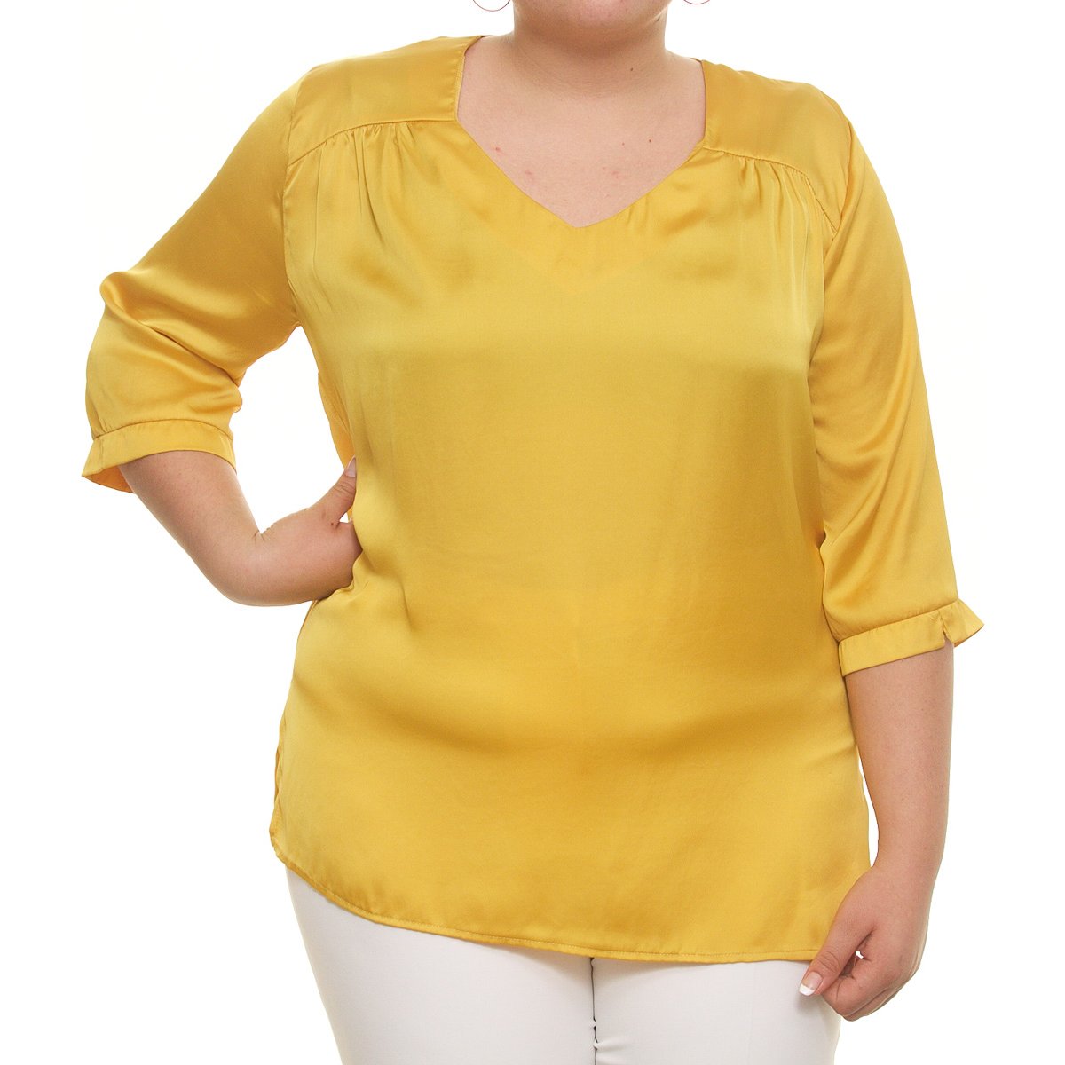 Blusa Escote V Tallas Extra para Dama Alan Austin