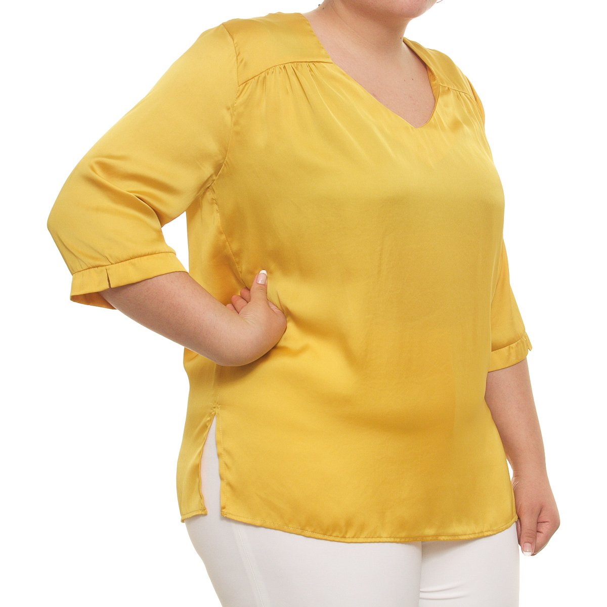 Blusa Escote V Tallas Extra para Dama Alan Austin