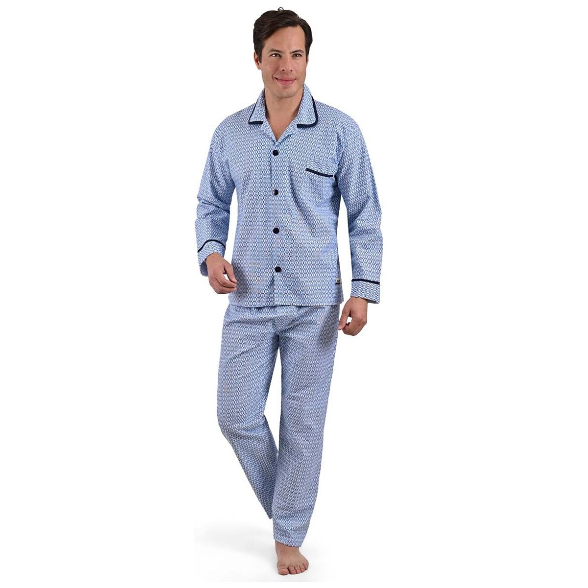Pijama Franela Manga Larga Pantalón Star West para Hombre
