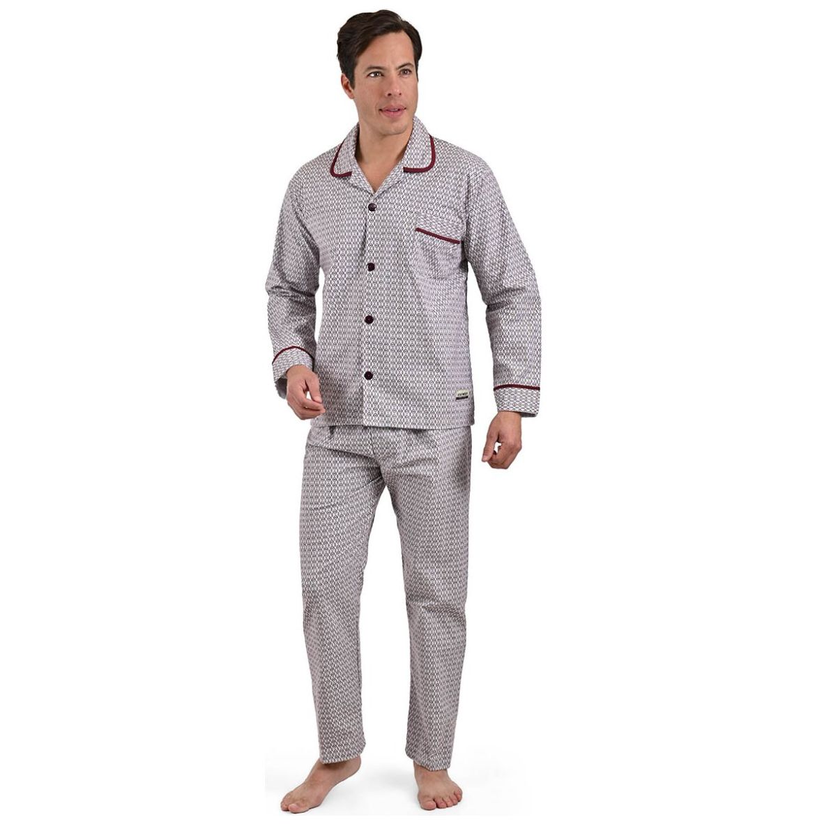 Pijama Franela Manga Larga Pantalón Star West para Hombre