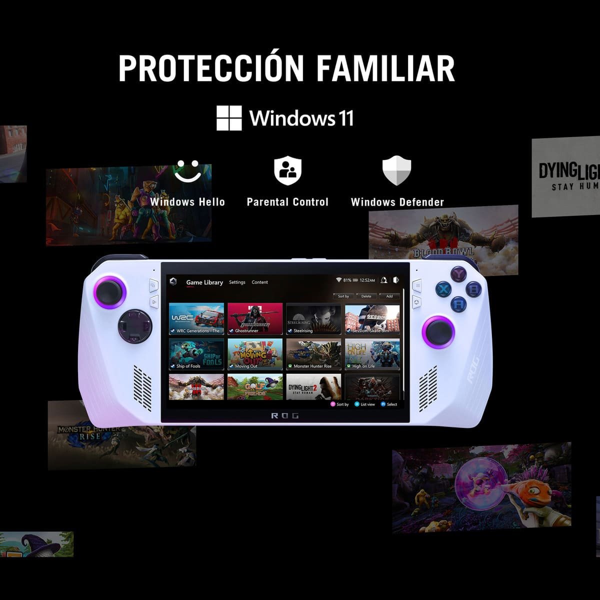 Consola Gamer Asus Rog Ally Rc71L-Nh001W R Z1 16 512