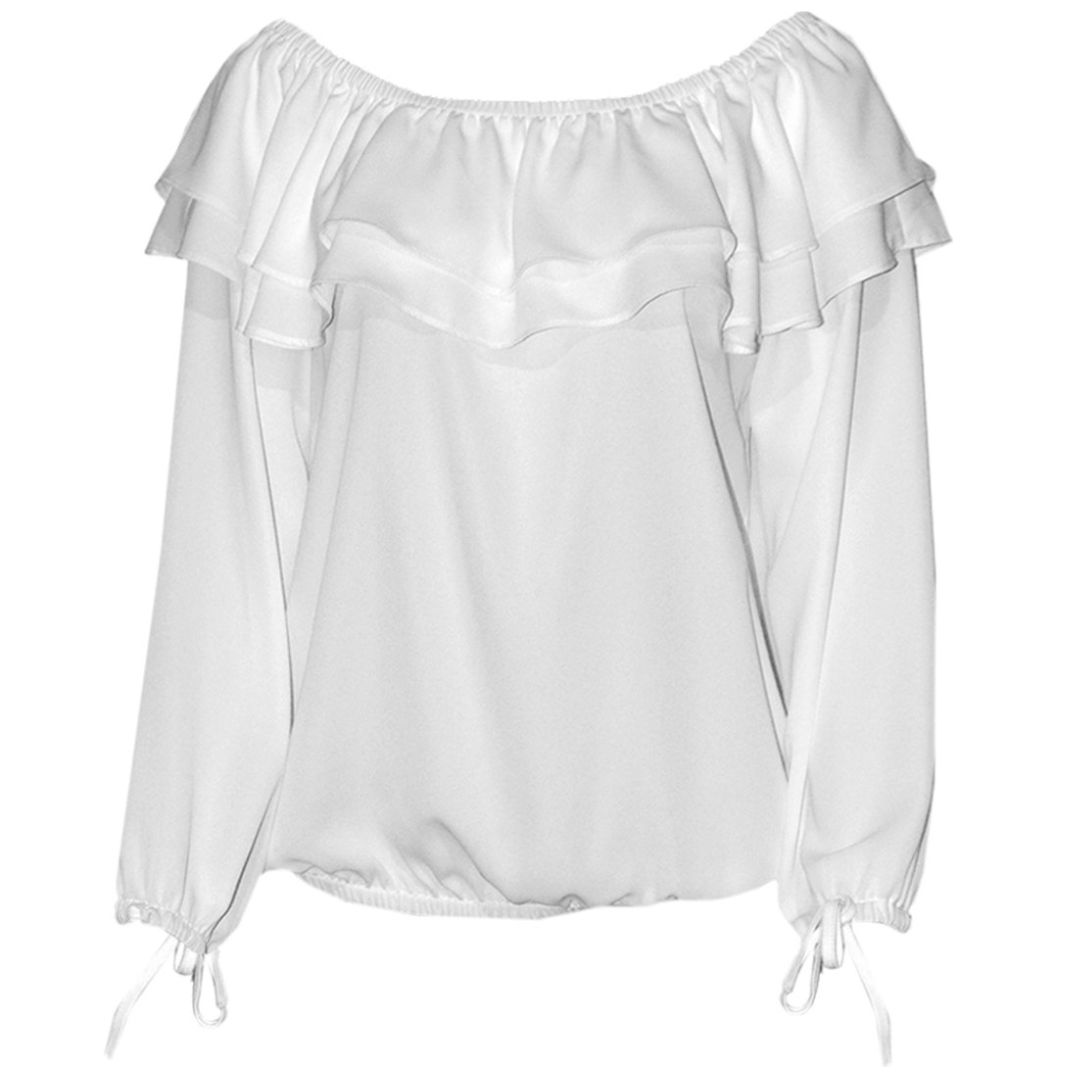 Blusas blancas con olanes hot sale