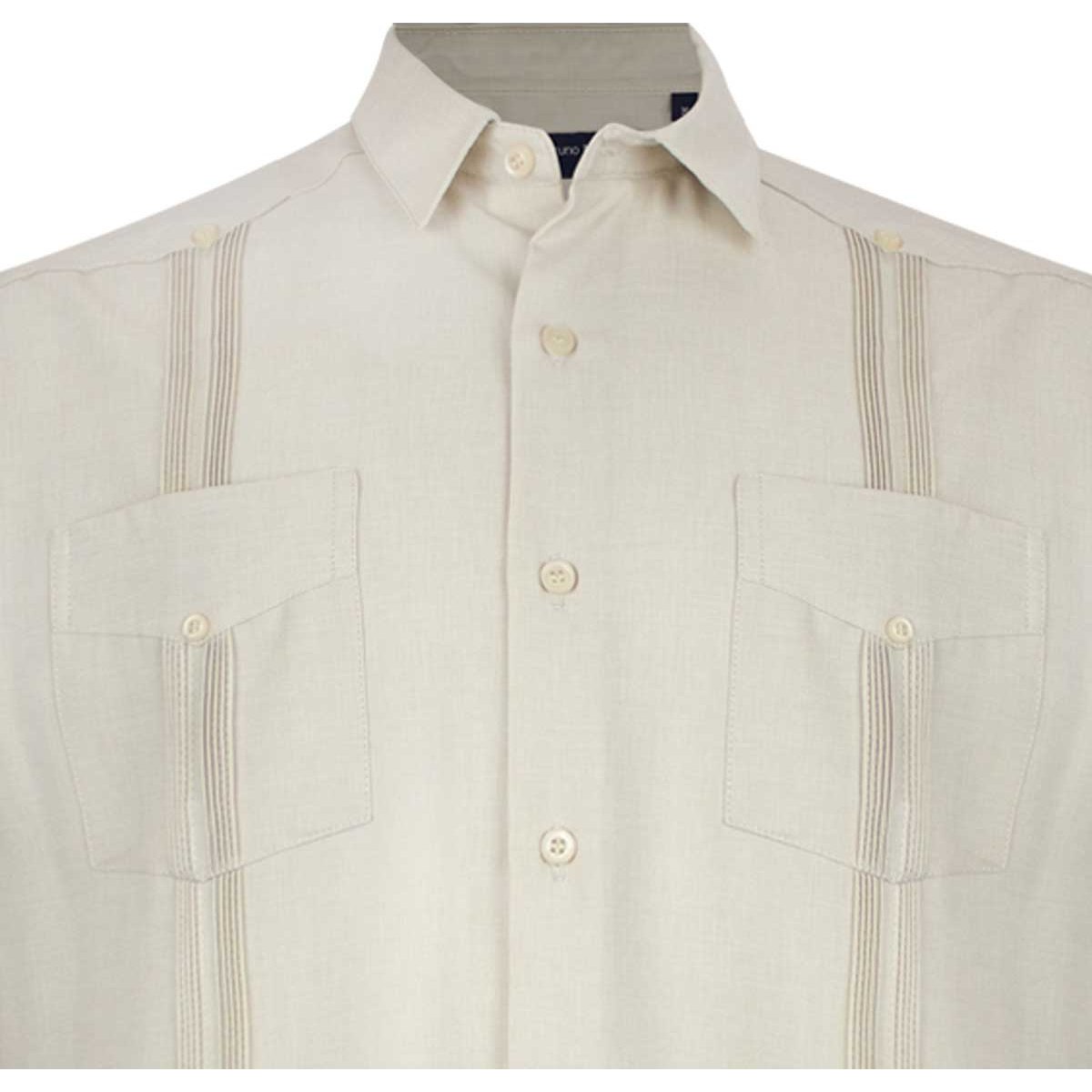 Guayabera Manga Larga Bruno Magnani Beige para Hombre