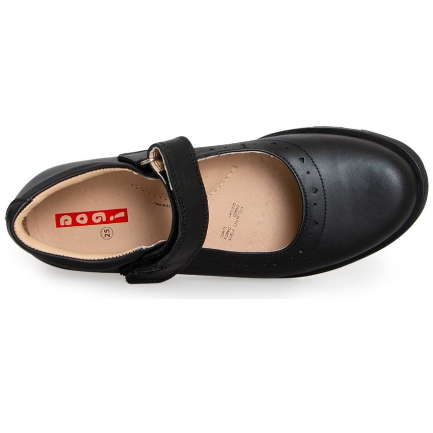 Zapato Escolar Ajuste Velcro 22-25 Negro Dogi para Niña