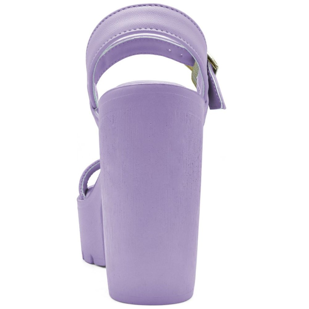 Sandalia Media Plataforma Ajuste Pulsera Lila Elle.