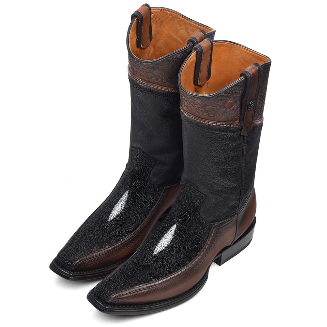 Bota Mantarraya en Piel Café Cuadra para Hombre