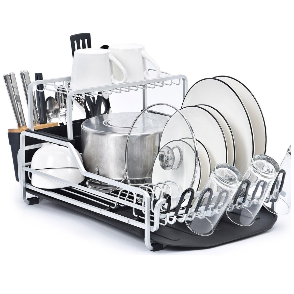 Escurridor Negro con Charola para Trastes Reimart