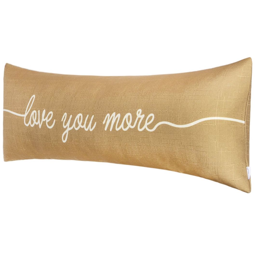 Home Nature Cojín Riñonero Color Ocre "love You More" 100% Poliéster