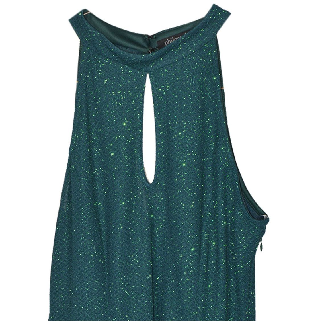 Vestido Corto de Fiesta Tipo Halter, Metálico para Mujer Philosophy Jr Nights