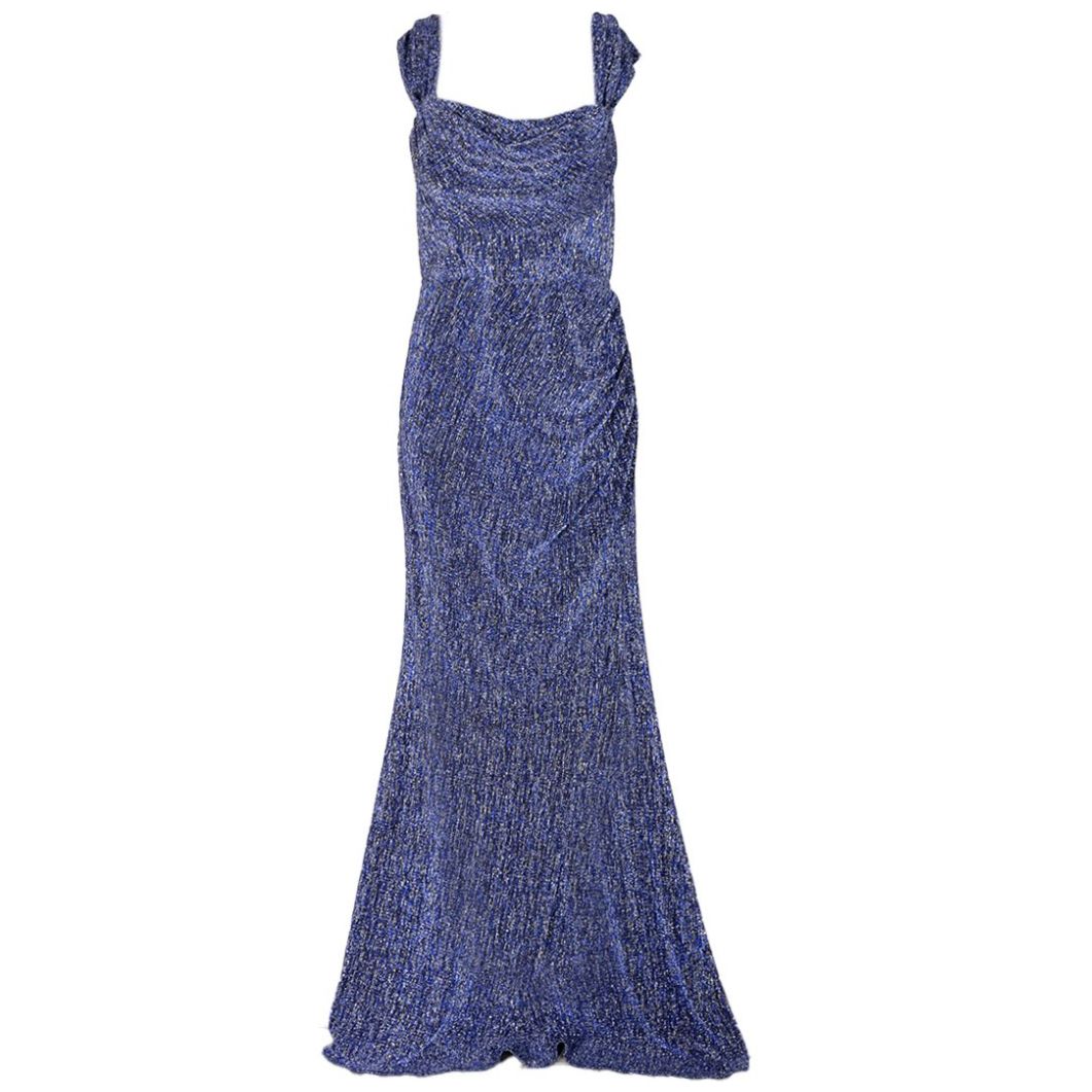 Vestido Largo de Fiesta, Hombro Caído, Metálico, para Mujer Philosophy Jr Nights