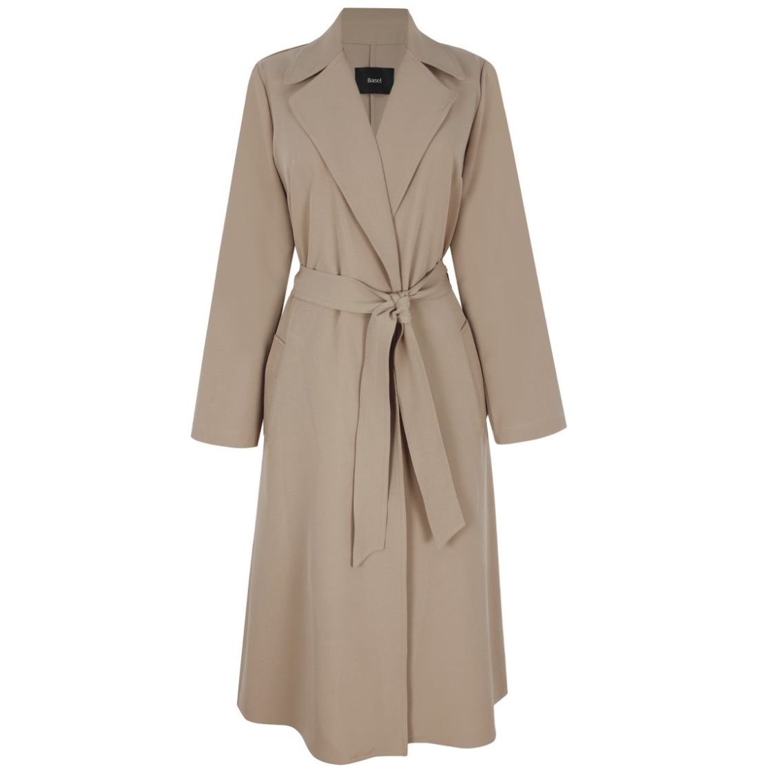 Gabardina Basel Solapa Ancha Diseño Abierto con Cinturón