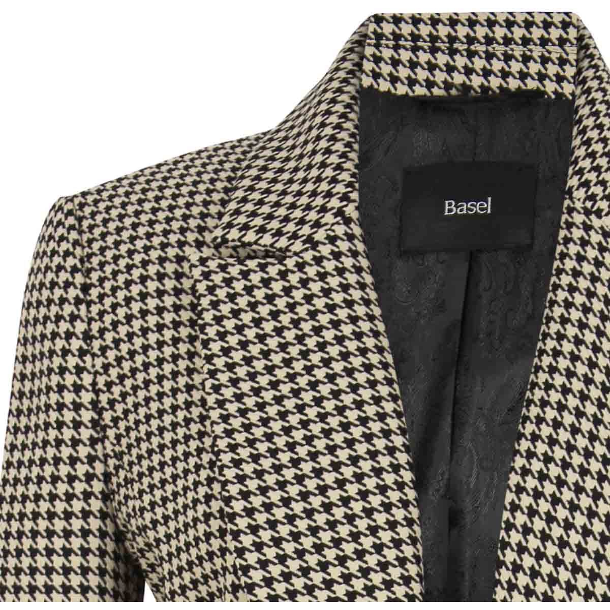 Saco  Basel Cuello Solapa Diseño Pata de Gallo