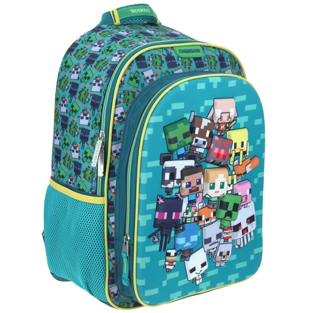 Mochila para Primaria Chibiz Minecraft Verde Chenson