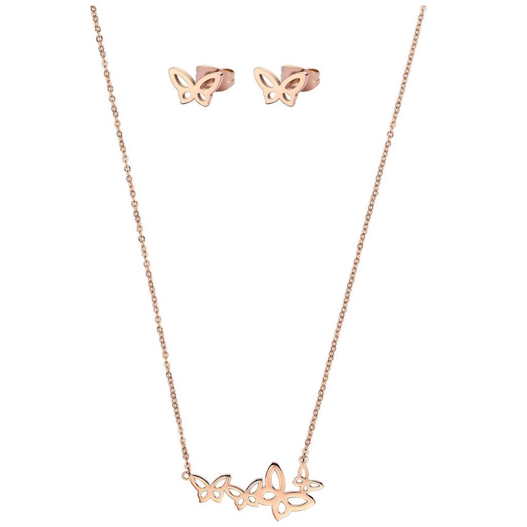 Set de Collar y Aretes de Acero Inoxidable Enso para Mujer