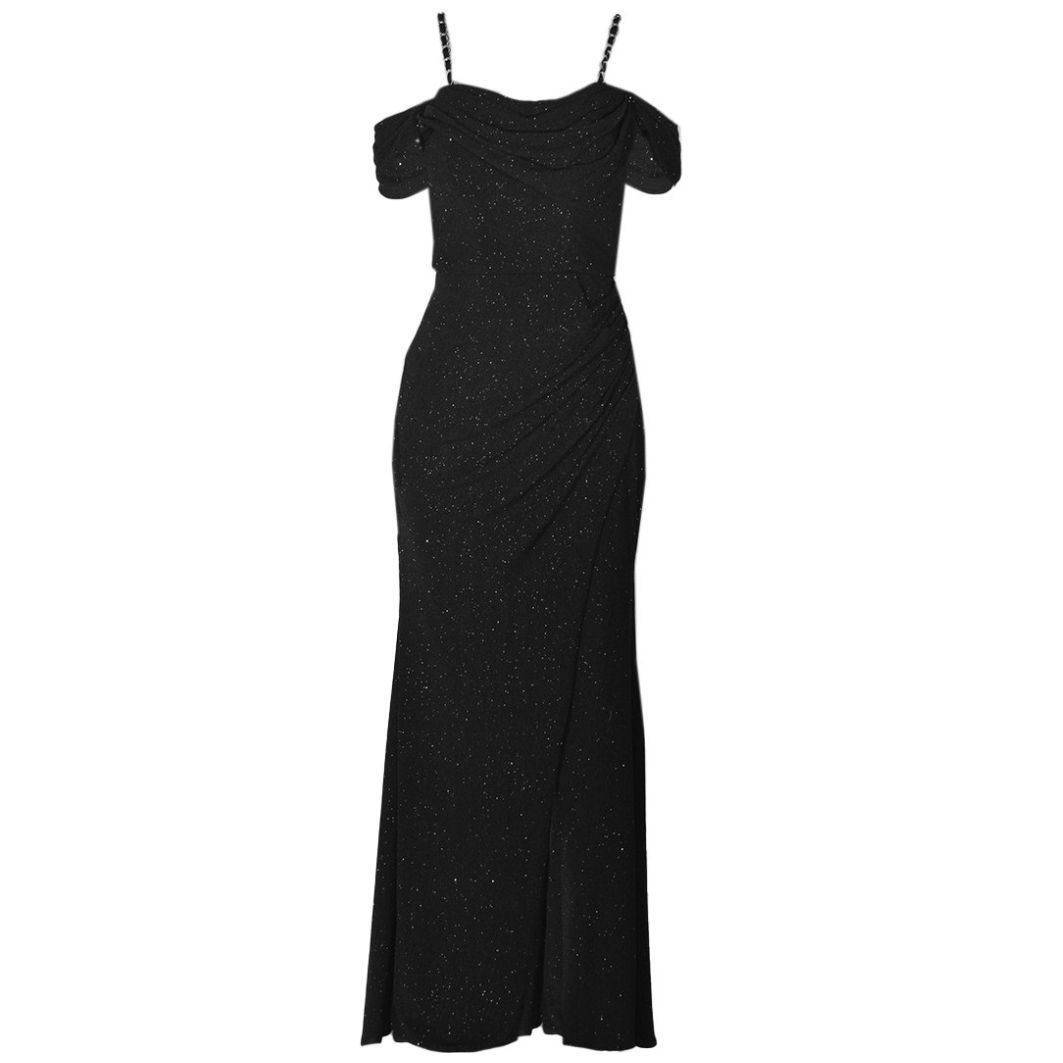 Vestido Largo de Fiesta con Detalles Metálicos y Tirantes Tipo Cadena Philosophy Jr Nights