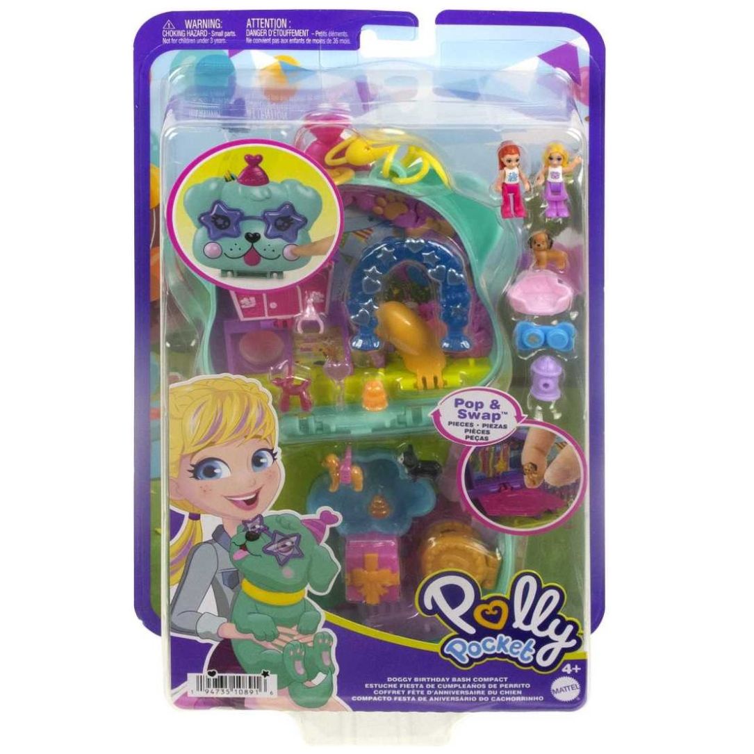 Polly Pocket Set de Juego Fiesta de Cumpleaños de Perrito