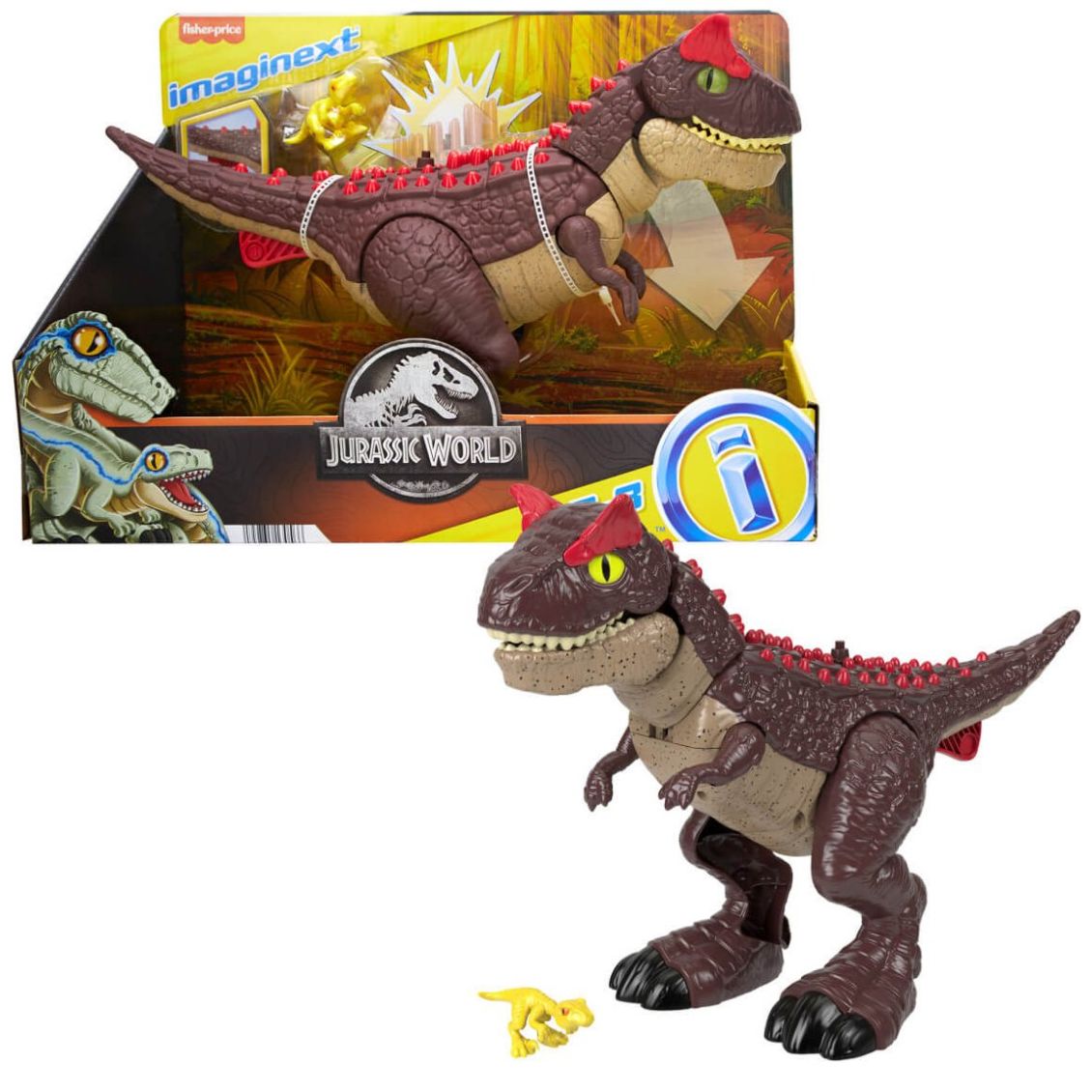 Imaginext Jurassic World Dinosaurio Carnotaurus Modo Defensa