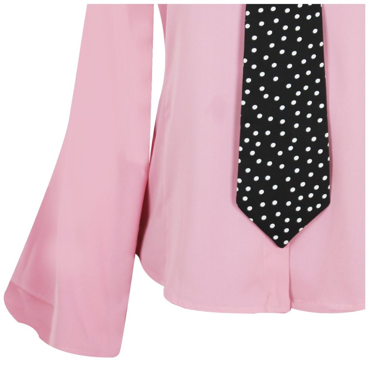 Blusa City Femme Manga Larga Cuello Camisero Diseño con Corbata