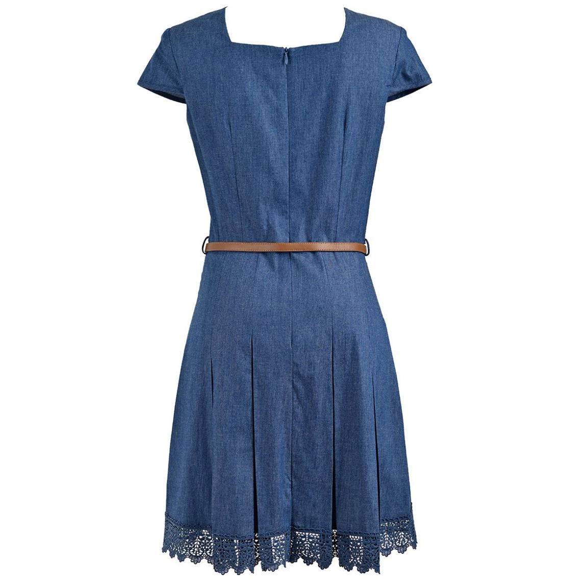 Vestido Michel Paulini Manga Corta Cuello Plano Diseño Liso