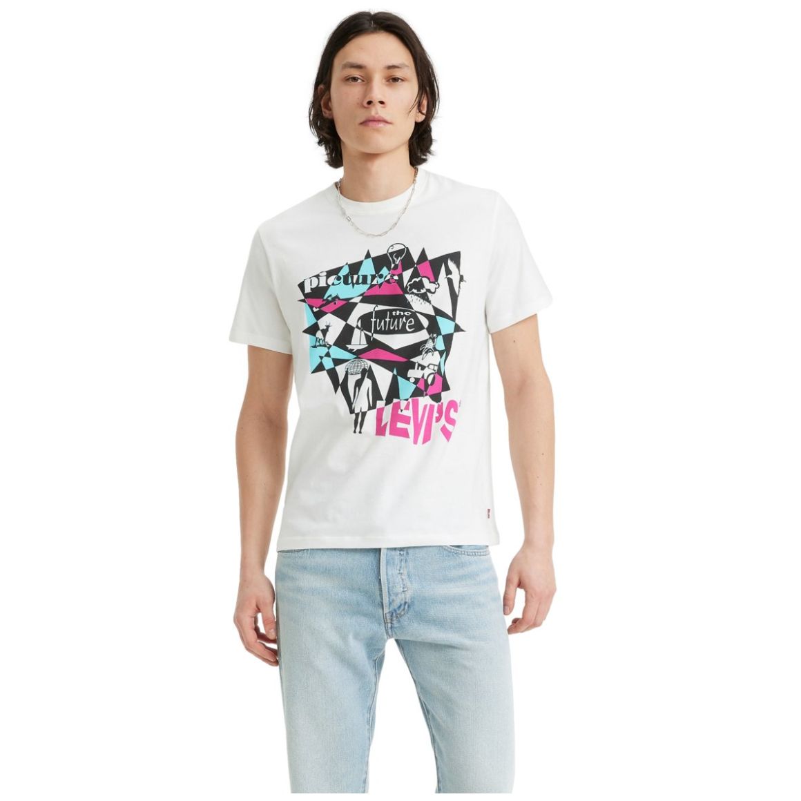 Playera levi's blanca discount hombre