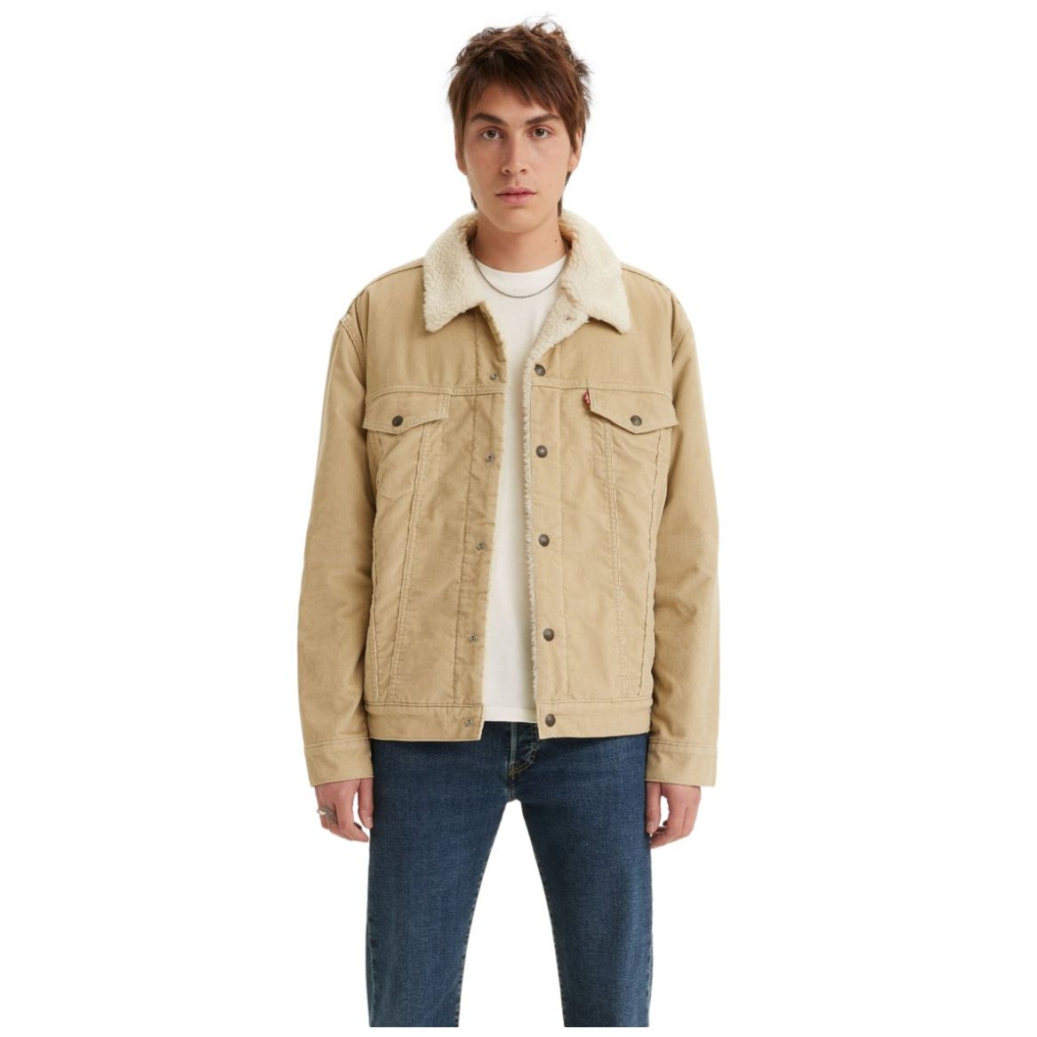 Chamarra Levi's Trucker de Mezclilla Sherpa para Hombre