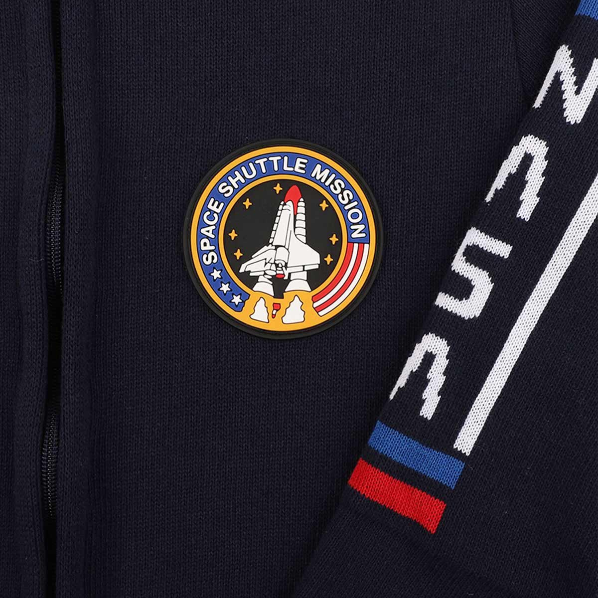 Suéter Nasa Abierto Marino Parche para Niño