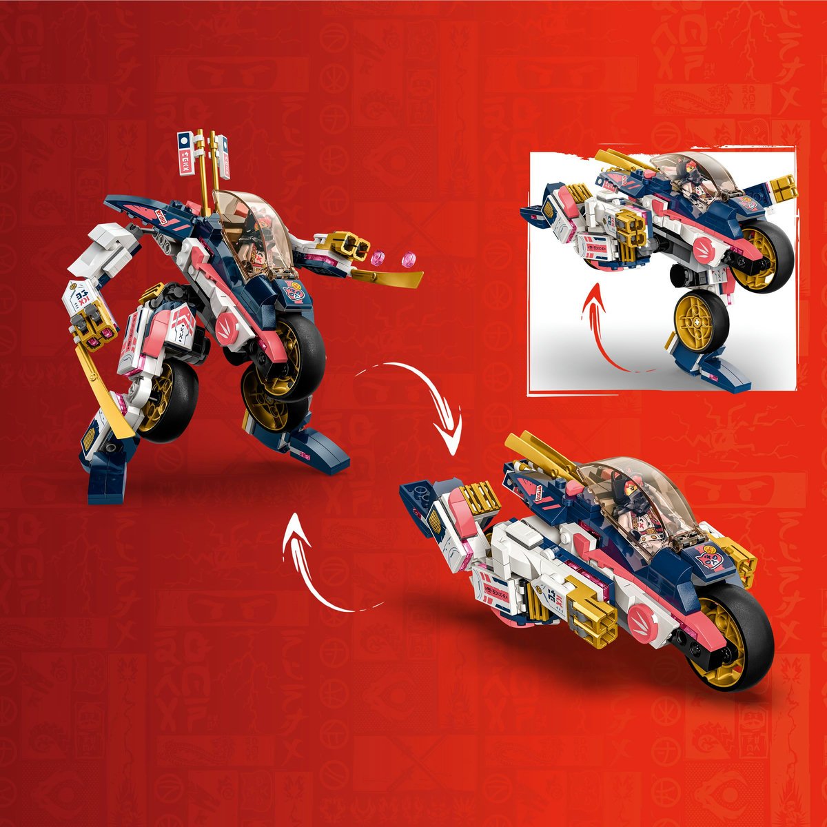 Moto de Carreras Transformable en Mech De Sora Lego Ninjago