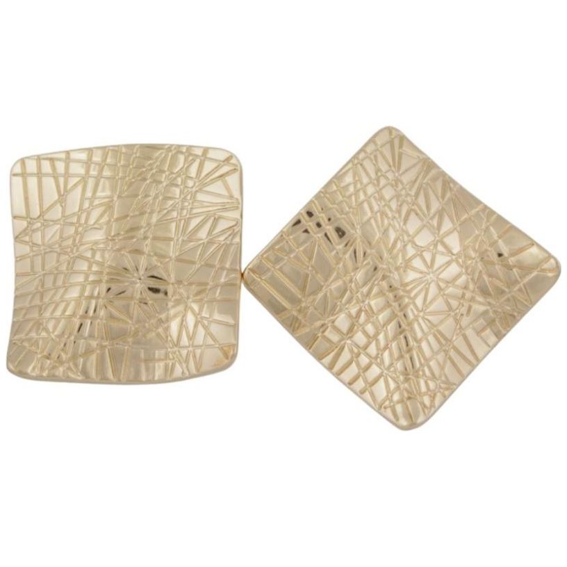 Aretes Rectangulares Líneas Doradas