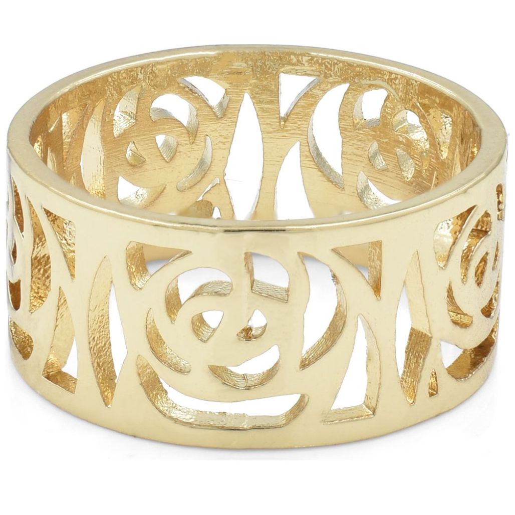 Anillo Dorado con Grecas Talla 7