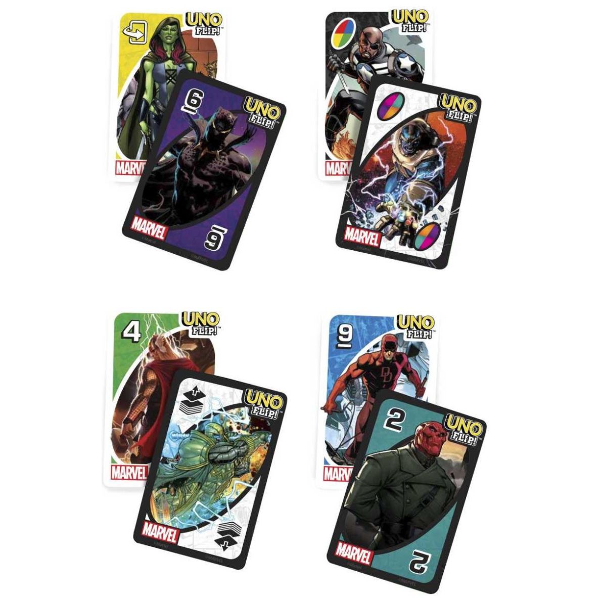 Uno Flip Marvel Juego Cartas Jugar con Amigos para Niños