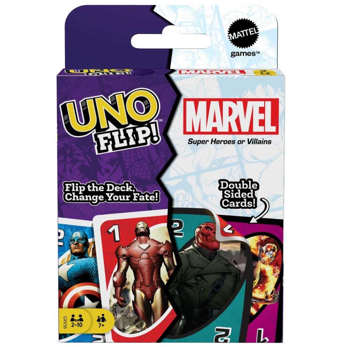 Uno Flip Marvel Juego Cartas Jugar con Amigos para Niños