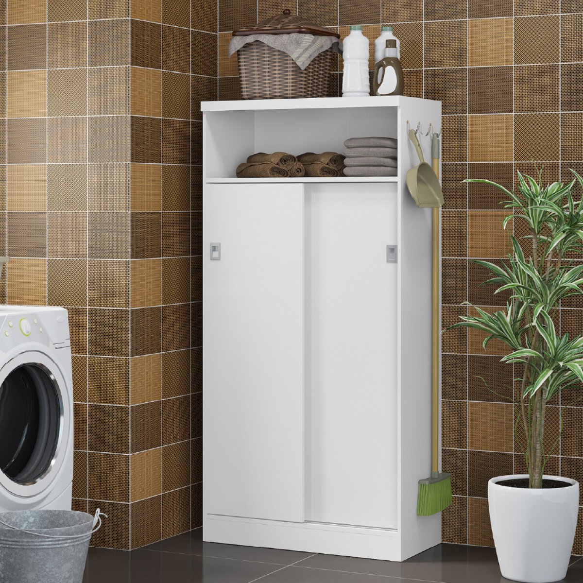 Mueble Auxiliar para Baño Myth Bertolini Color Blanco