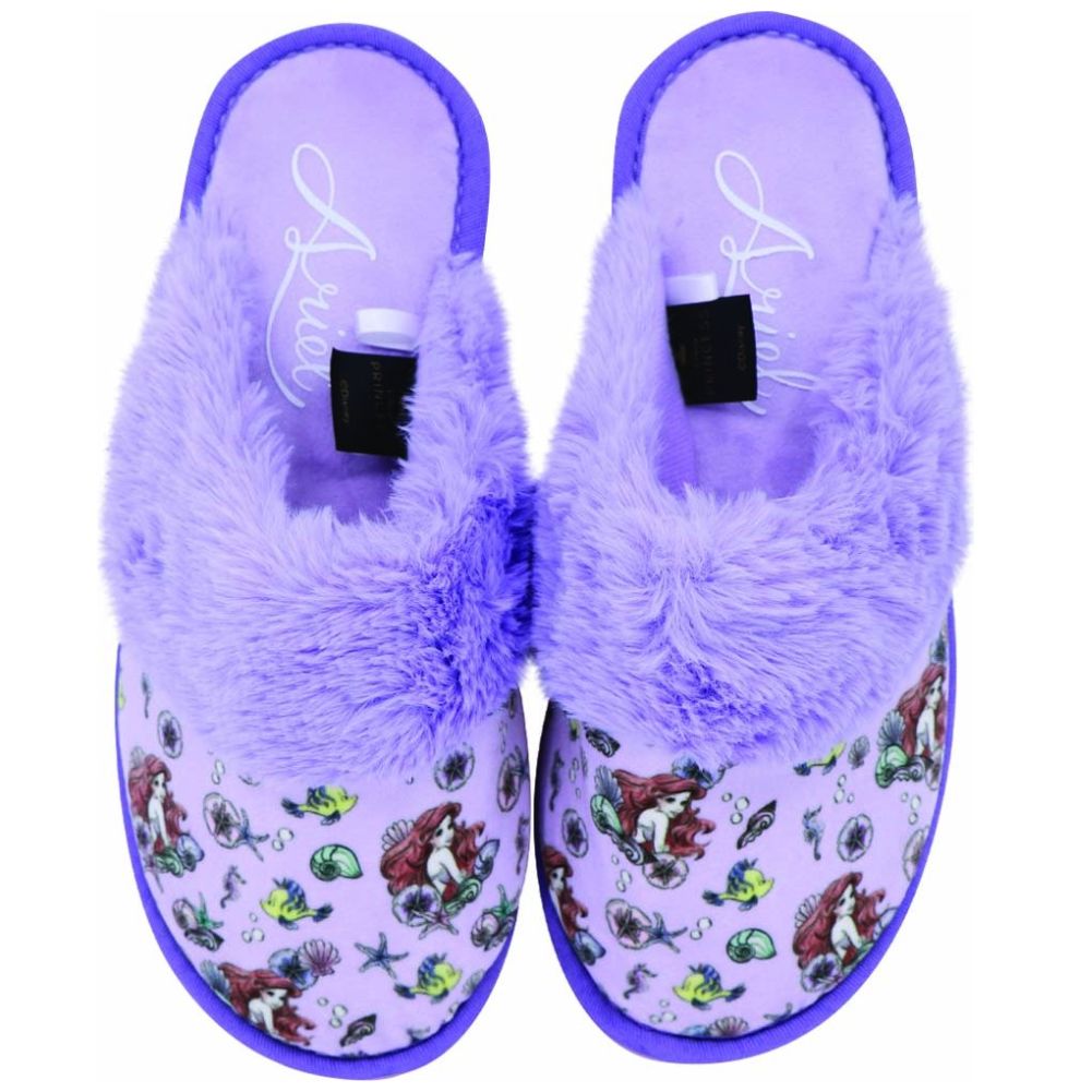Pantufla con Ceja de Peluche Ariel Morada Arra
