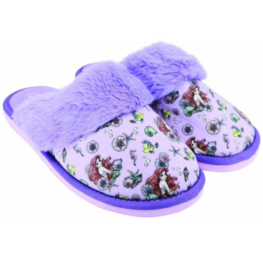 Pantufla con Ceja de Peluche Ariel Morada Arra