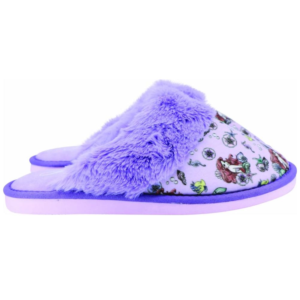Pantufla con Ceja de Peluche Ariel Morada Arra