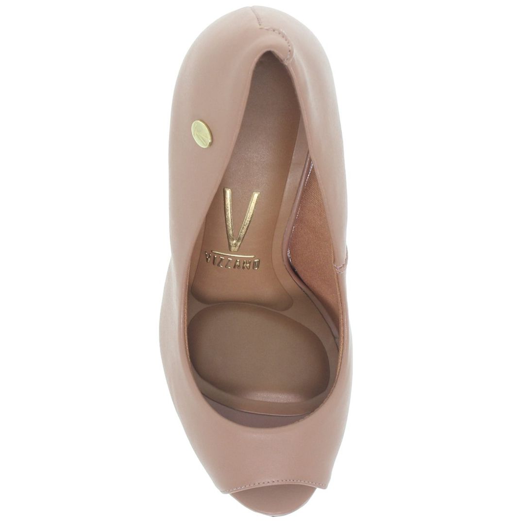 Zapatilla Boca de Pescado con Plataforma Beige