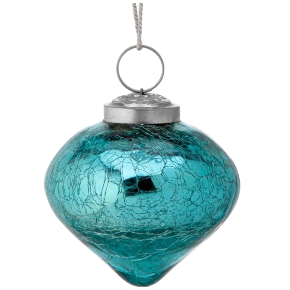 Esfera de Cristal Cebolla Craquelada Turquesa 10Cm