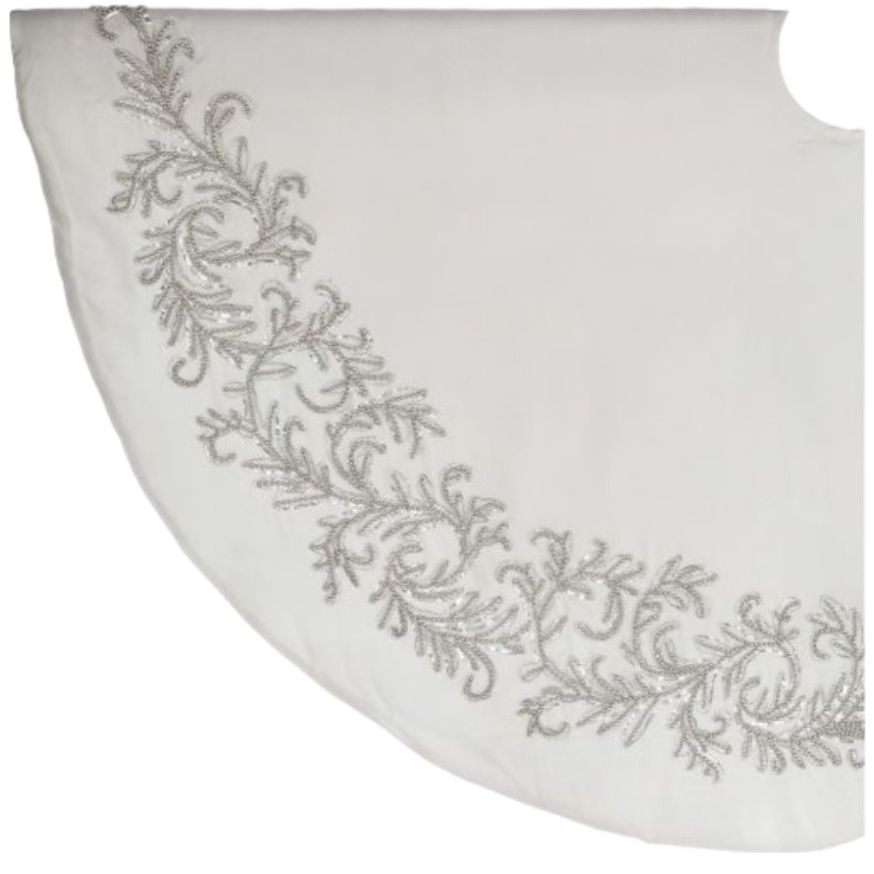 Pie de Árbol Bordado con Pedreria Blanco 130Cm