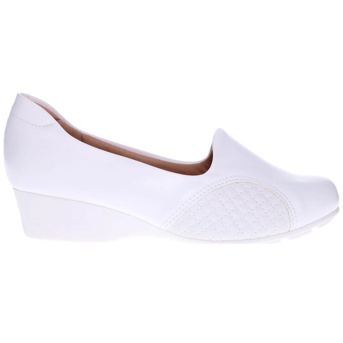 Zapatilla Blanca con Cuña Y Detalle Lateral Modare