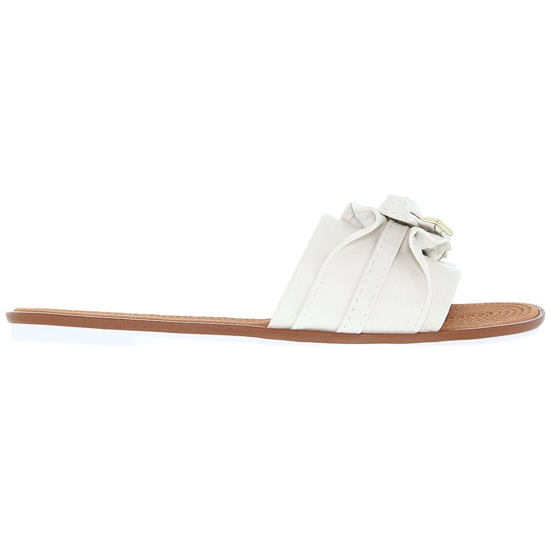 Sandalia Flat con Moño Blanca Moleca