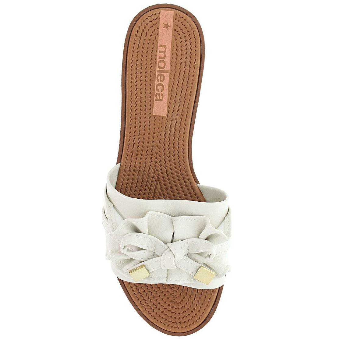 Sandalia Flat con Moño Blanca Moleca
