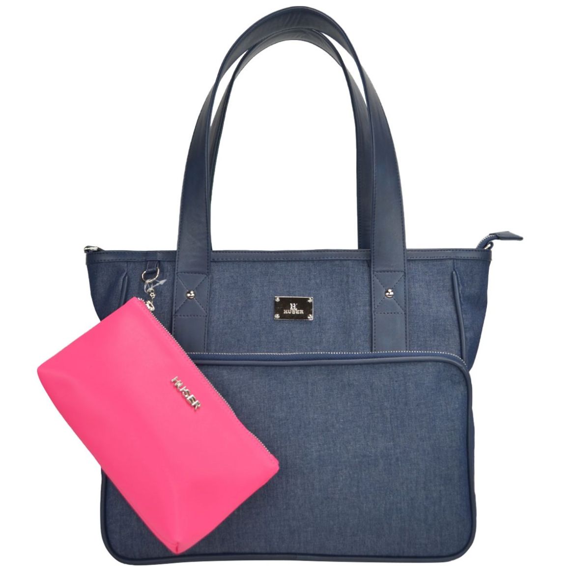 Bolsa Huser de Mezclilla Tipo Tote Azul Marino