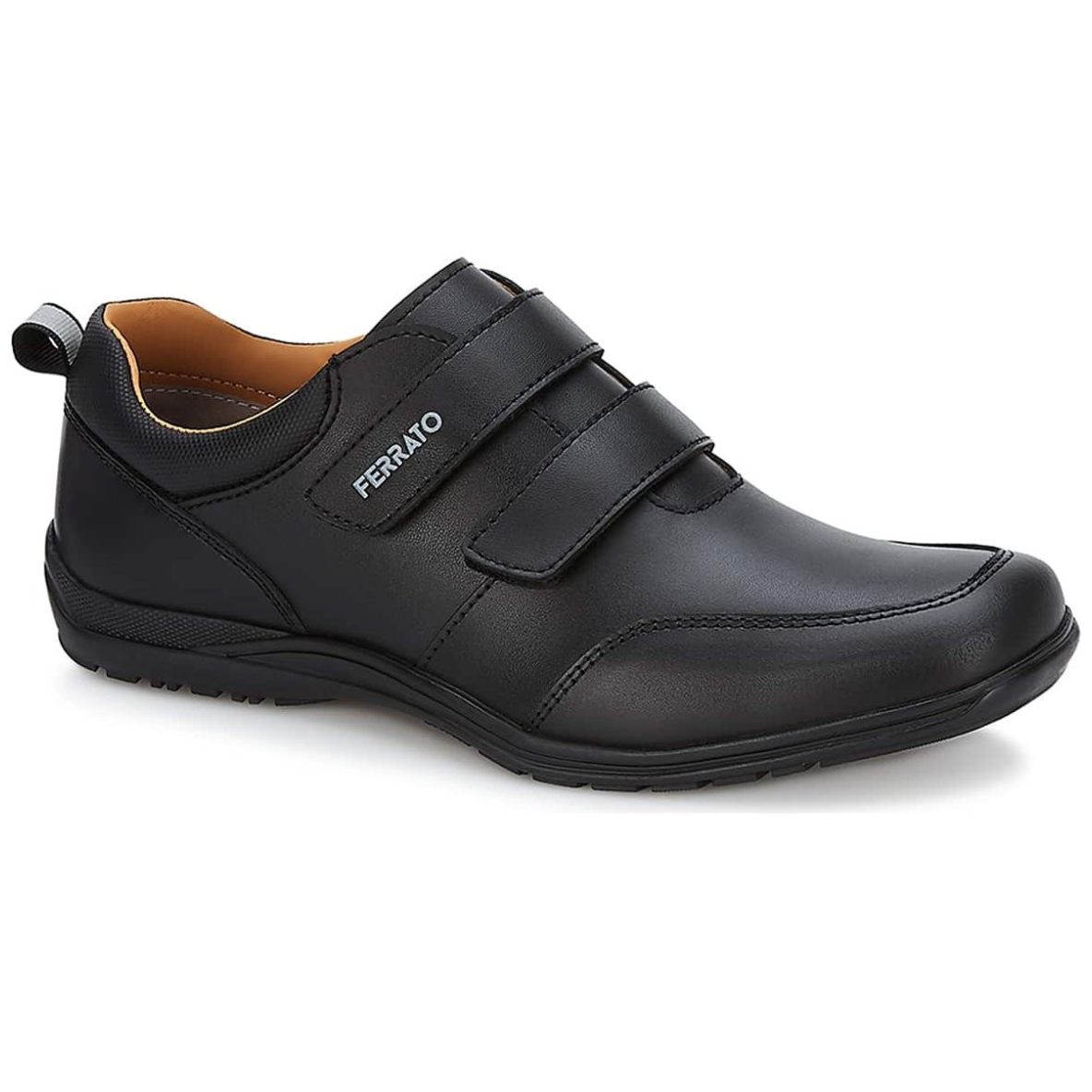 Zapato Escolar Velcro 21 24 Negro Ferrato para Ni o