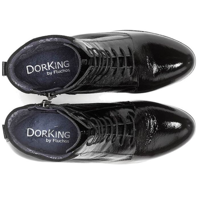 Botín con Agujeta para Dama, Color Negro Dorking