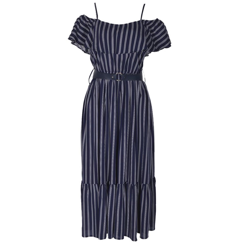Vestido largo de chiffon con escote en forma de cerradura y espalda descubierta Plata