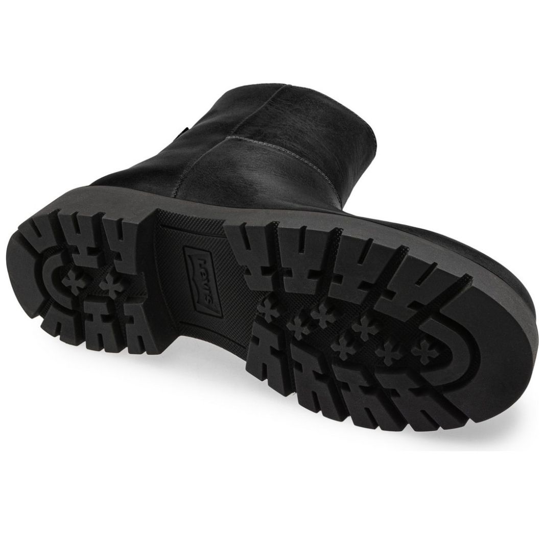 Bota Ella Lisa con Cierre Lateral Negra Levis