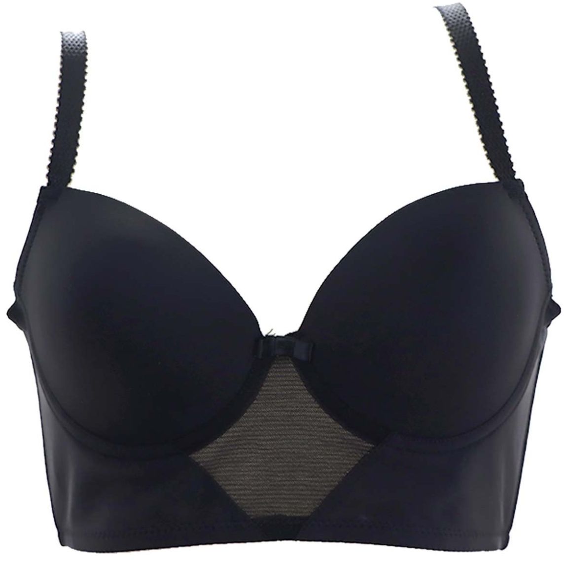 Brasier Peto Largo de Microfibra con Mesh Couture
