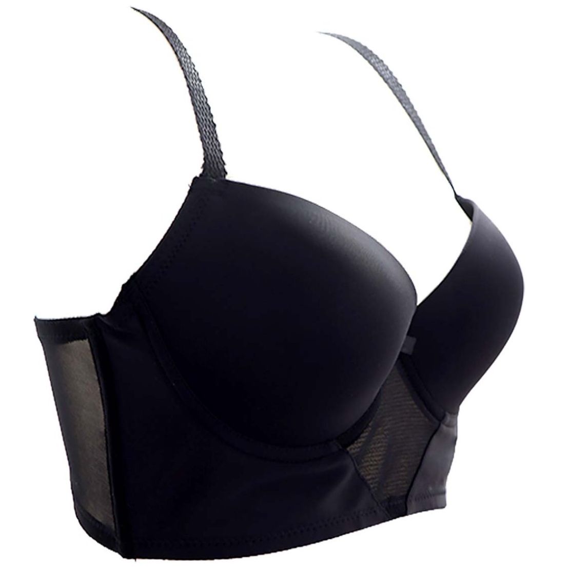 Brasier Peto Largo de Microfibra con Mesh Couture
